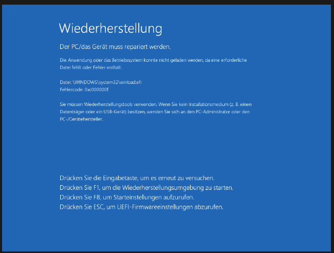 Deployment of an Azure Virtual Desktop image failed after updating to Windows 24H2 with a blue screen 0xc000000f